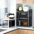2-Tier Expandable Metallic Microwave Stand - 4