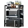 2-Tier Expandable Metallic Microwave Stand - 5