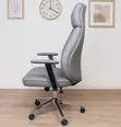 Gray Leather Executive Office Chair - 4