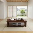Executive Mahogany Brown Polished Modern Coffee Table - 4