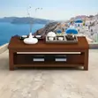 Executive Mahogany Brown Polished Modern Coffee Table - 5