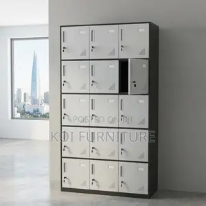 15-Locker Grey Office Cabinet