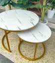Modern White MDF Nesting Coffee Table - 2
