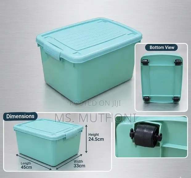 iStar Storewell 27 Rolling Utility Storage Bin with Latching Lid - 1