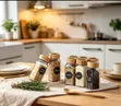120ml Glass Spice Jar Set with Bamboo Lid - 4