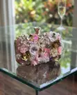 3D Floral-Embellished Evening Box Clutch Bag - 1