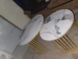 Seti ya Meza ya Kula ya Marumaru na Miguu ya Dhahabu - 1