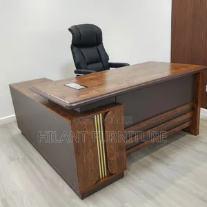 Premium 1.6m Executive Office Desk - Mahogany Finish