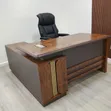 Premium 1.6m Executive Office Desk - Mahogany Finish - 1