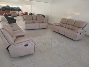 Premium 7 Seater Cream Recliner Sofa Set