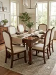 Classic Mahogany Dining Set na Viti vya Cushion - 2