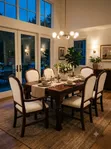 Classic Mahogany Dining Set na Viti vya Cushion - 3