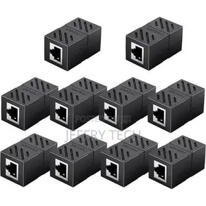 10pcs Ugreen RJ45 Ethernet Extender Coupler, Nyeusi