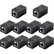 10pcs Ugreen RJ45 Ethernet Extender Coupler, Nyeusi - 1