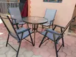 4-Seater Foldable Outdoor Dining Set with Glass Table - 1
