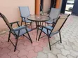 4-Seater Foldable Outdoor Dining Set with Glass Table - 2