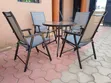 4-Seater Foldable Outdoor Dining Set with Glass Table - 3