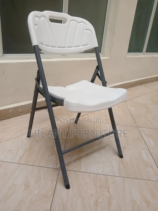Heavy-Duty Foldable Plastic Chair with Steel Frame - 1