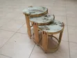 Premium 3-in-1 Stackable Nesting Stools - Gold Marble - 3