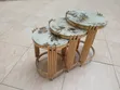 Premium 3-in-1 Stackable Nesting Stools - Gold Marble - 4