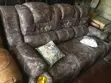 Comfy Sofa ya Recliner ya Viti 3 - Ngozi ya Kijivu - 1