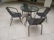 4-Seater Outdoor Mesh Dining Set with Round Glass Table - 2