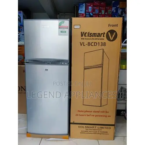 Volsmart 138L Fridge Mlango Mbili Compact Direct Cool, Silver - 1