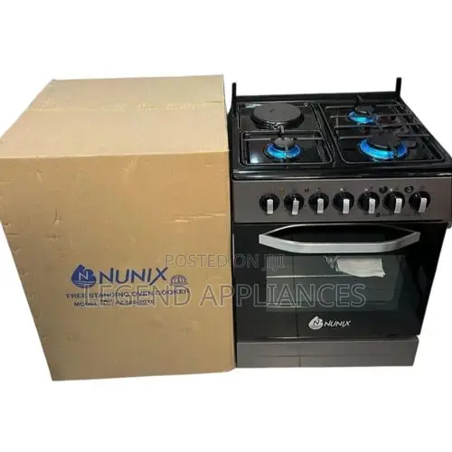 Nunix Cooker ya 60x60cm - 3 Gas Burners + 1 Electric Plate - 1