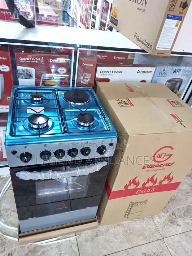 Eurochef 50x55cm Jiko la Gesi 3+1 na Oven ya Umeme - 1