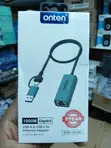 Onten OTN-UE106+ USB-A/USB-C to Gigabit Ethernet Adapter - 2