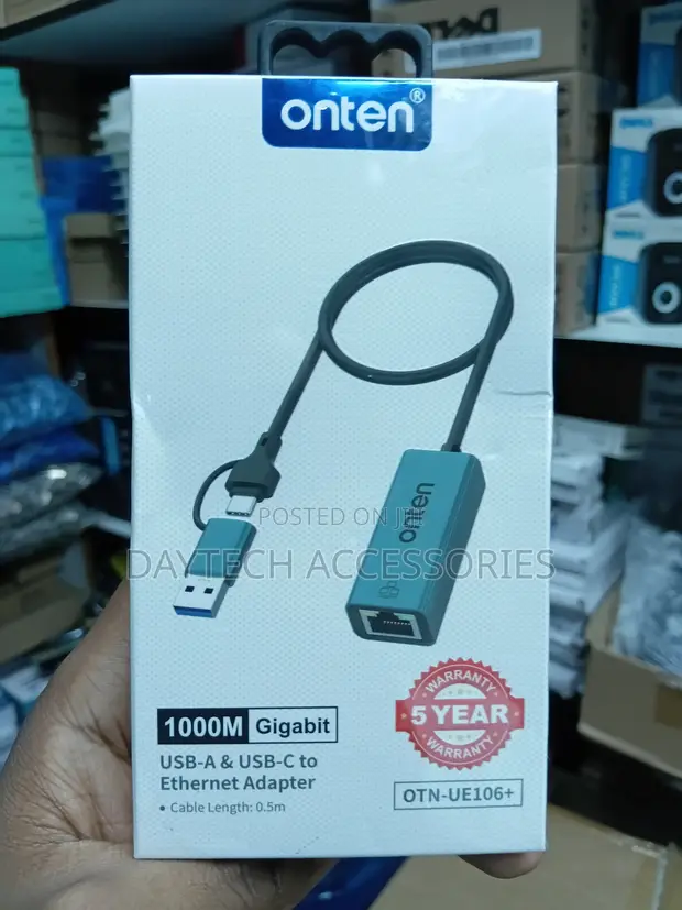 Onten Universal USB-A/USB-C to Ethernet Adapter - 1