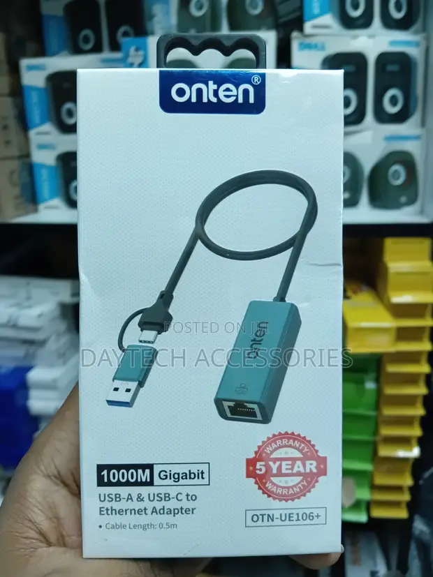 Onten OTN-UE106 USB-A/USB-C to RJ45 Ethernet Adapter - 1