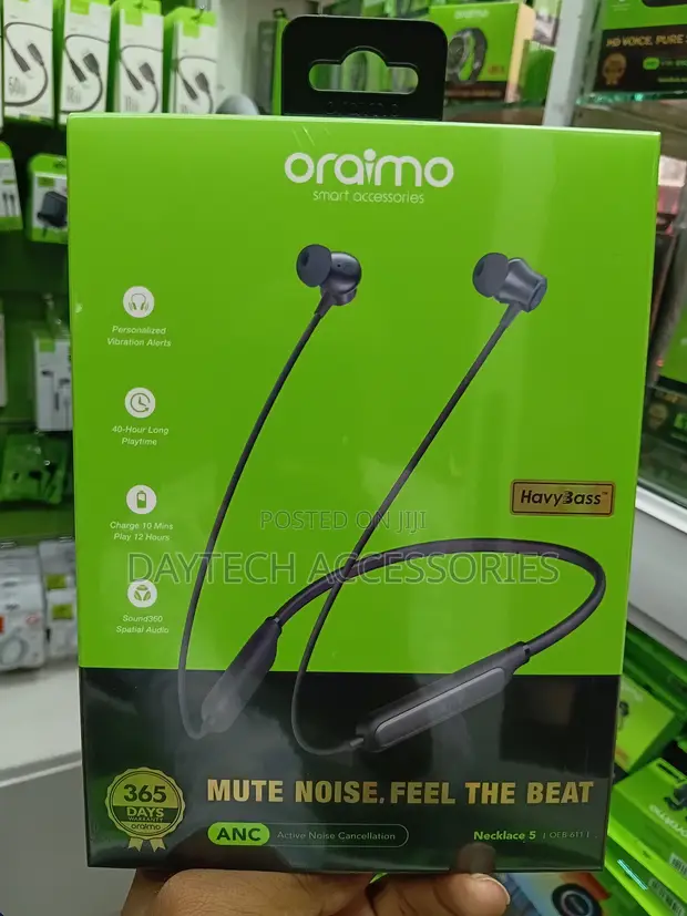 Oraimo Necklace 5 Wireless Earbuds - ANC - 1