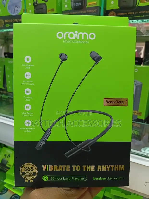 Oraimo Necklace Lite OEB-311 Neckband Wireless Earphones - Black - 1
