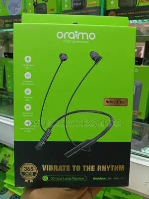 Oraimo Necklace Lite OEB-311 Neckband Earphone Zisizo na Waya - Nyeusi