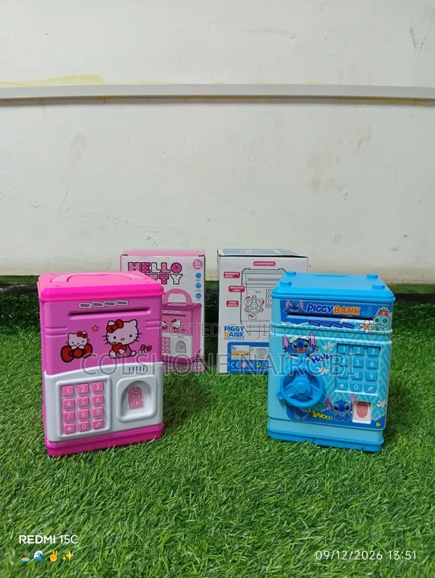 Electronic Kids Piggy Bank Safe with Fingerprint Scanner - 1