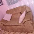 2 Seater Brown Fabric Sofa - 2