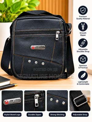 Unisex Black Crossbody Side Bag