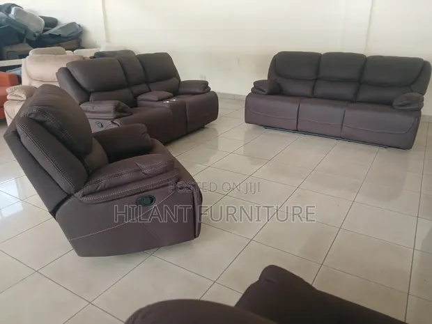 Royal Soft Fabric Recliner Sofa Set - Sehemu 6 - 1