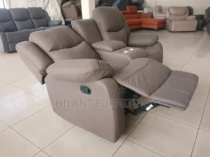 Kochi ya Recliner ya Viti 2 ya Kitambaa Nyeusi Nyeusi