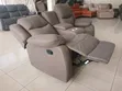 Kochi ya Recliner ya Viti 2 ya Kitambaa Nyeusi Nyeusi - 1