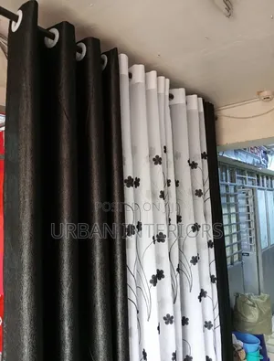 Affordable Black Curtains with Sheers