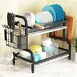 Black 2-Layer Carbon Steel Kitchen Rack - 2