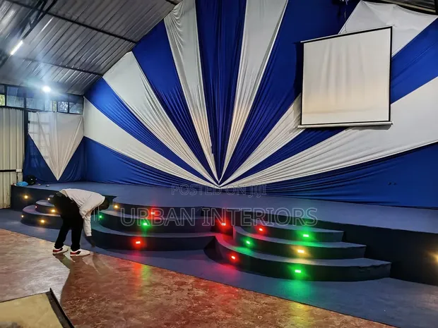 Blue Altar Carpet with Draperies - 1