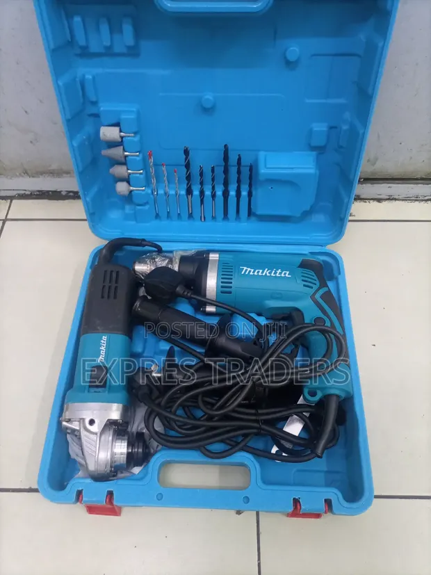 Makita Combo Set: Angle Grinder & Hammer Drill - 1