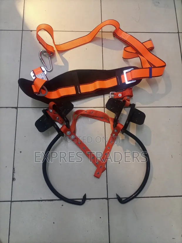 Wooden Pole Climbers with Waist Safety Harness Belt - 1