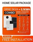 SRNE 5kva 5.12kWh Lithium Solar System - Free Installation - 3