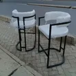 Modern High Counter Chairs, Black and White - 1