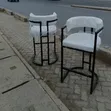 Modern High Counter Chairs, Black and White - 2