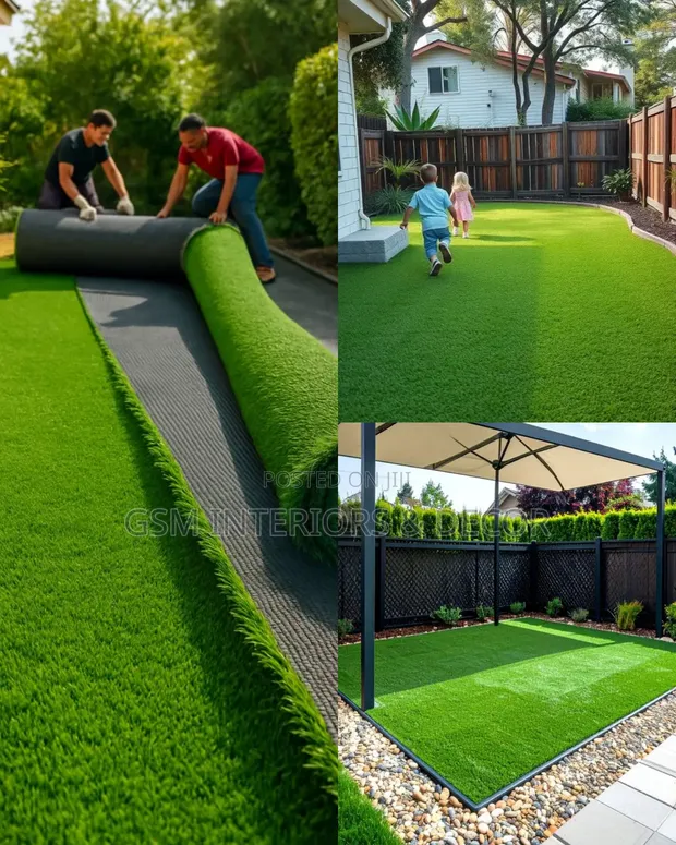 Artificial Green Grass Carpet - 4m Width Per Square Meter - 1
